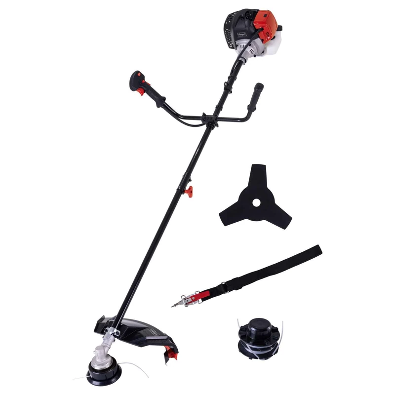 Scheppach BCH3300PB 2-in-1 Petrol Brushcutter Strimmer | 32.6 cc 2-Stroke Engine | Anti-Vibration | Adjustable Bike Handle | Shoulder Strap Included