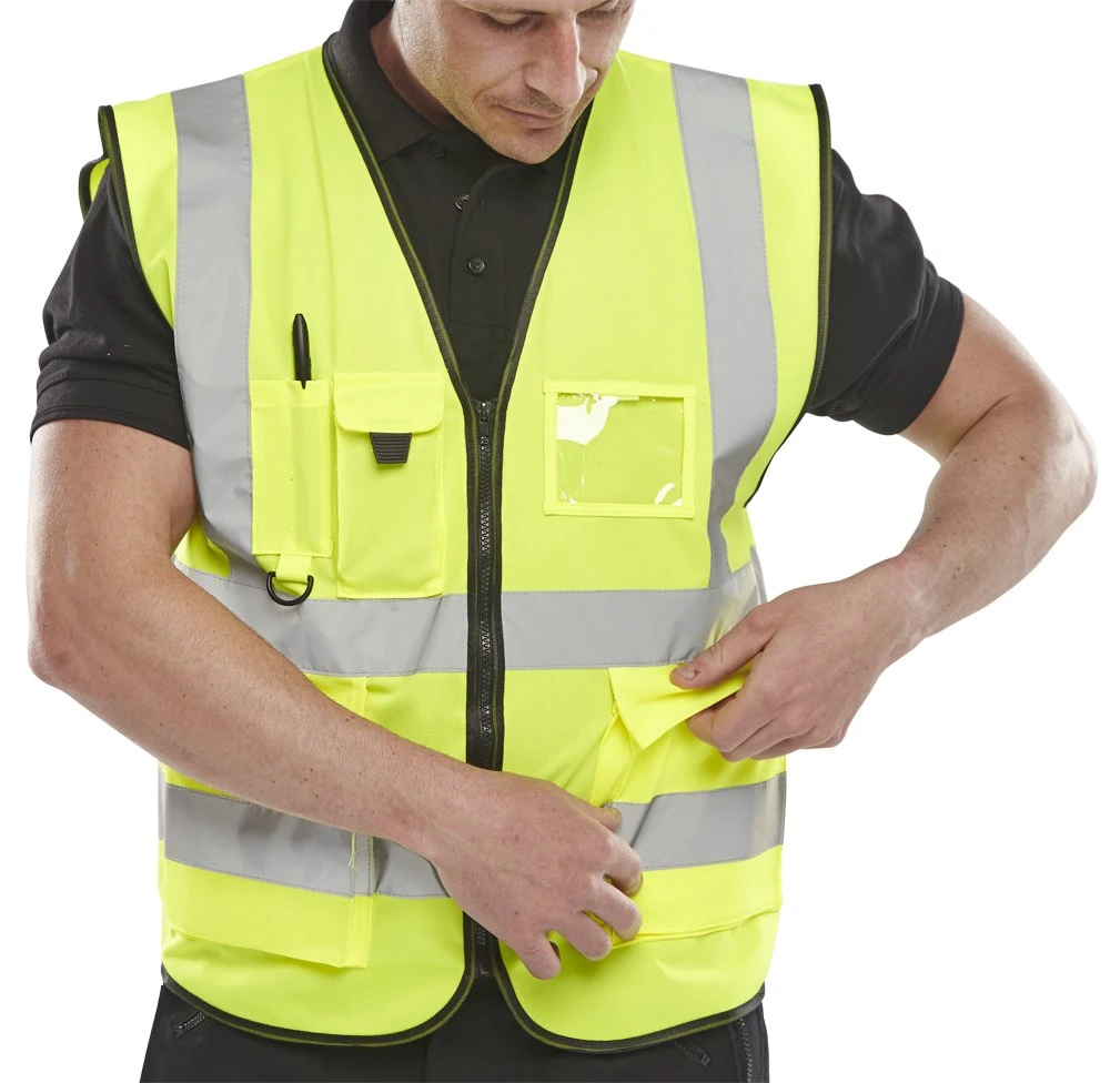 EXECUTIVE HI VIZ WAISTCOAT SATURN YELLOW 38-40