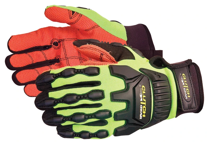 CLUTCH GEAR® IMPACT PROTECTION OILFIELD GLOVE WITH ARMORTEX® PALM LIME YELLOW M