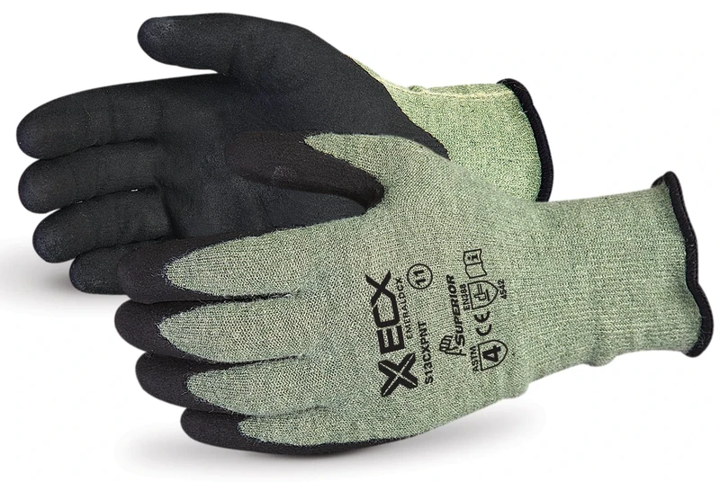 EMERALD CX® KEVLAR® WIRE-CORE GLOVES WITH MICROPORE NITRILE PALMS BLACK 10