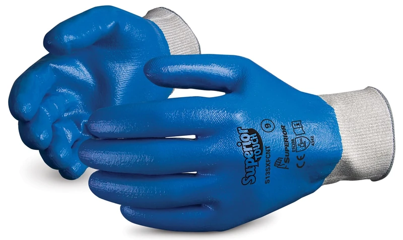 SUPERIOR TOUCH FULLY NITRILE COATED GLOVE BLUE 08