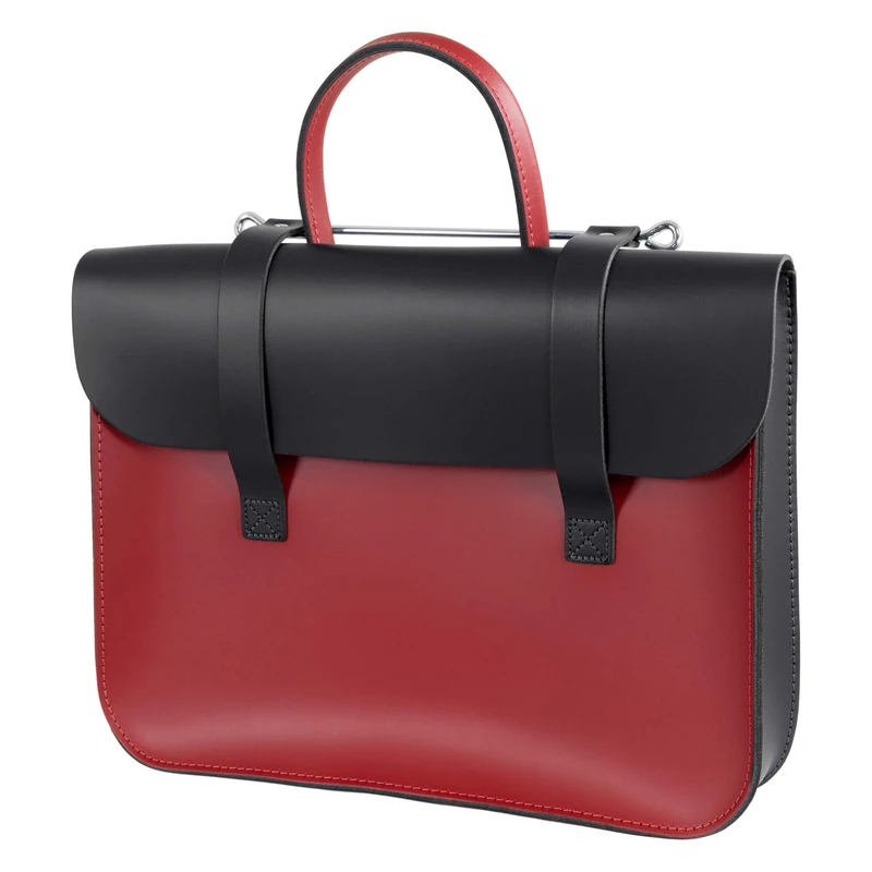 Oxford Traditional Leather MC1-BRD Black with Red Front Music Case