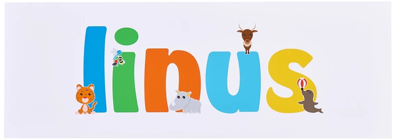 Little Helper LINUS3084-15DE Canvas Print Personalised Boy Names Linus Large 30 x 84 x 4 cm