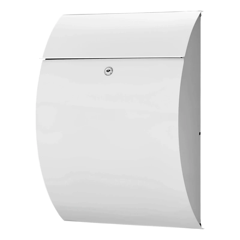 Burg Wächter Riviera 835 W x 460 x D 130 mm A4 Letter Box with Opening Stop, Galvanised Steel, White
