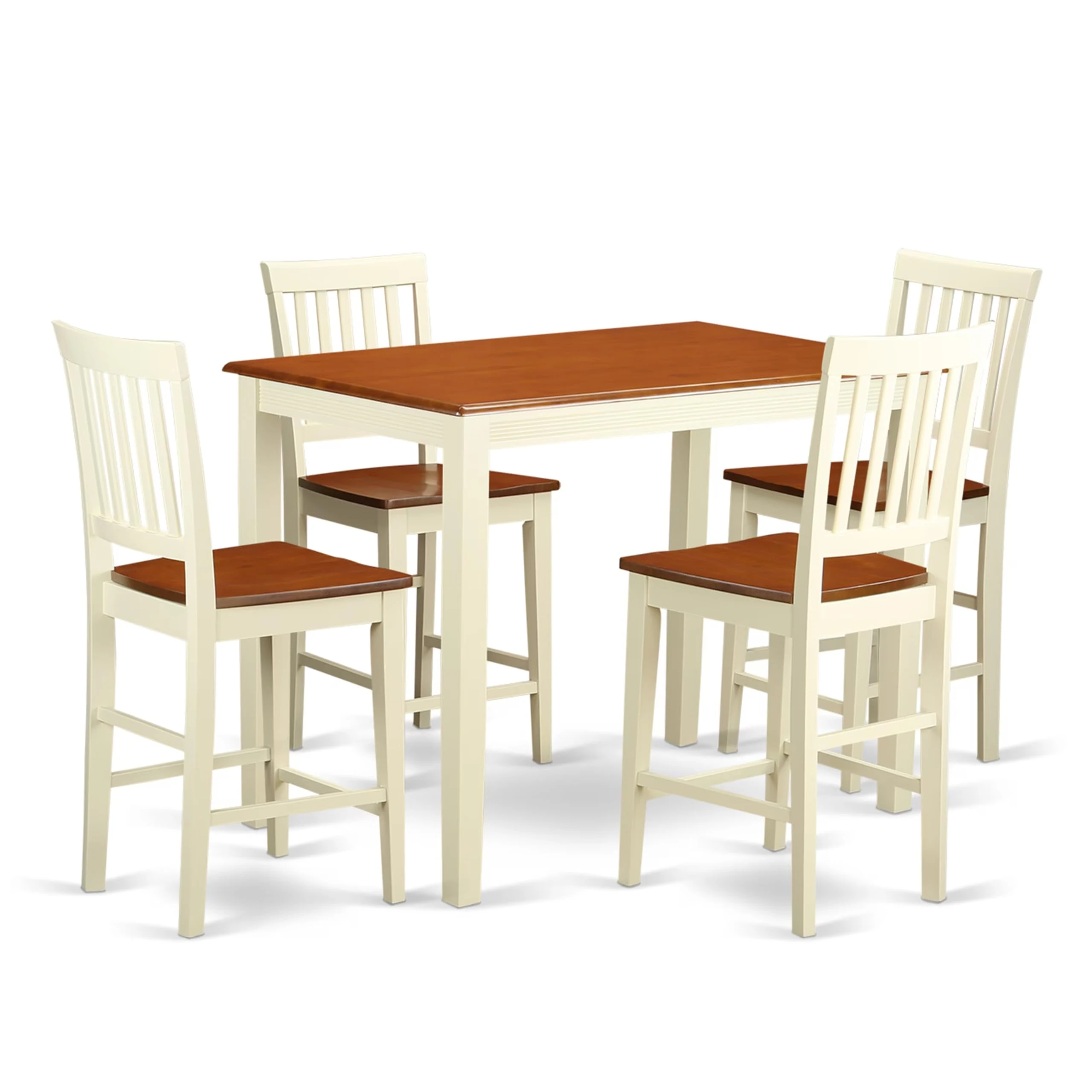 5 Pc counter height set-pub Table and 4 bar stools with backs