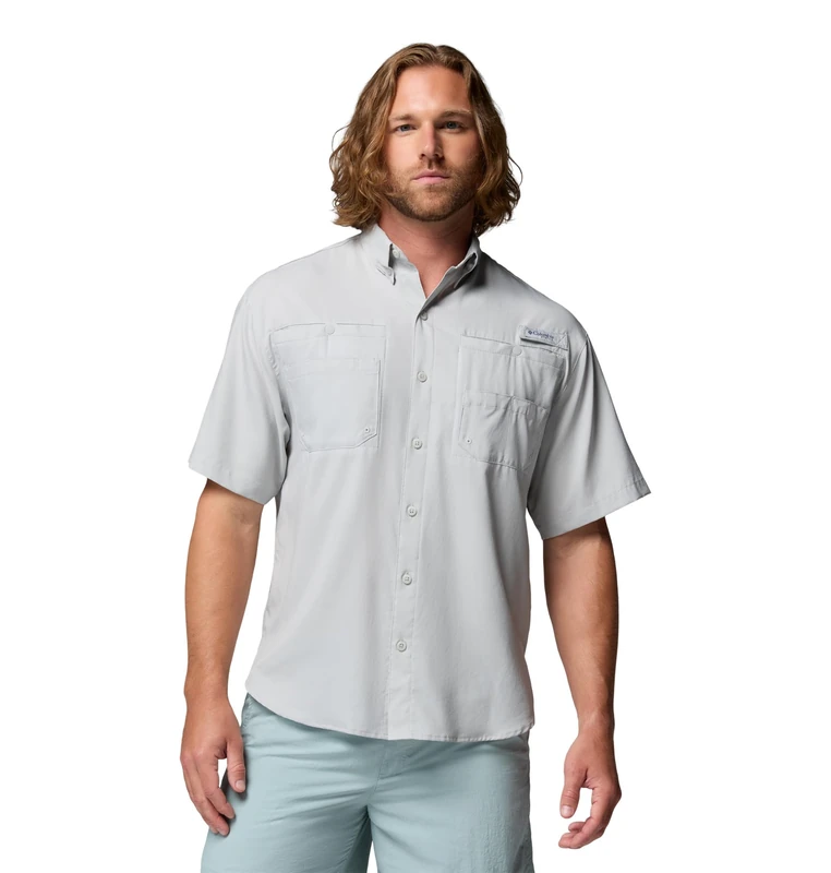 Columbia Men's Tamiami 2 Short Sleeve Shirt, Short Sleeve Shirt, Cool Grey, X-Small