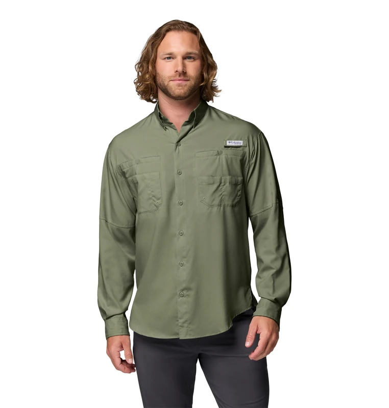 Columbia Men's Tamiami 2 Long Sleeve Shirt, Long Sleeve Shirt, Cypress, XXL Green