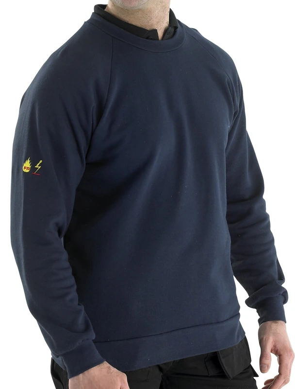 CLICK FLAME RETADANT ANTI-STATIC SWEATSHIRT NAVY BLUE L