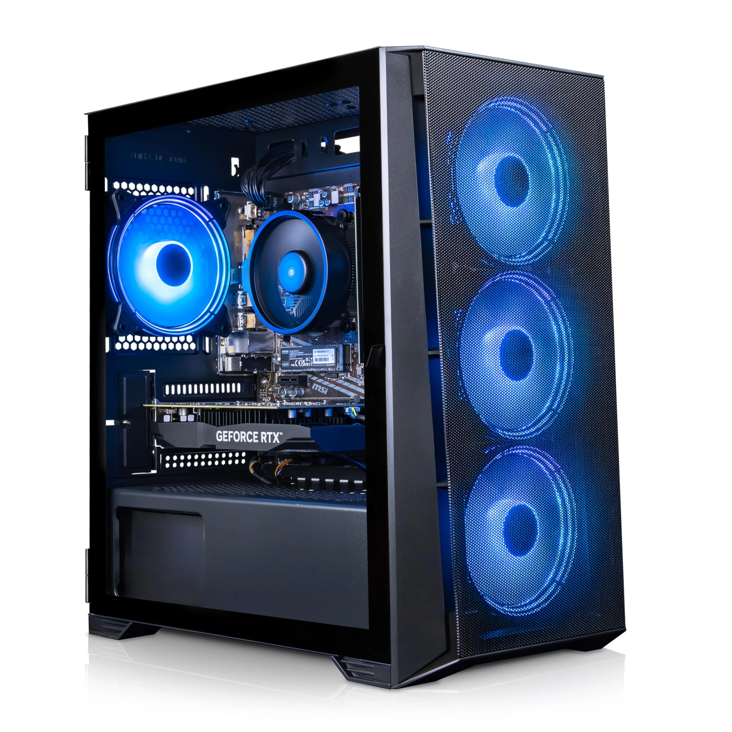 ADMI Gaming PC - AMD Ryzen 5 5500 - NVIDIA RTX 3050 6GB GDDR6-16GB 3200MHz DDR4-1TB NVMe - X= Airflow RGB (Black) - WiFi - Windows 11