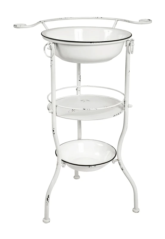 HAKU Möbel Washing Table Antique White, Metal - Size: W 56 cm X H 85 cm X D 40 cm, Style: Industrial