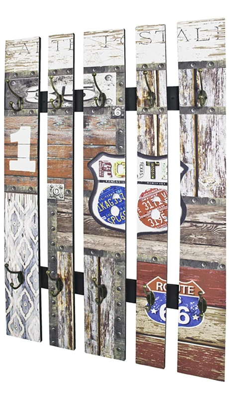 HAKU Möbel Wardrobe Motif, Vintage, Mdf, Metal - Size: W 65 cm X H 100 cm X D 9 cm, Style: Industrial