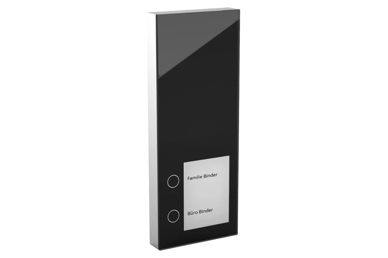 DoorLine Slim Door Intercom, Bell, Door Opener Can be Connected, House Phone and Mobile Phone as Intercom, Connection a/b 2-Wire, Surface-Mounted on Standard Flush-Mounted Socket, black, 150710