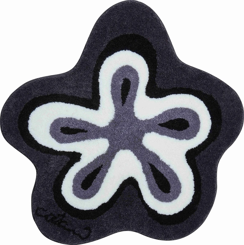 Grund Designer Bath Mat COLANI, Ultra Soft and Absorbent, Anti Slip, 5 Years Warranty, Colani 1, Bath Mat 120 cm Round, Anthracite