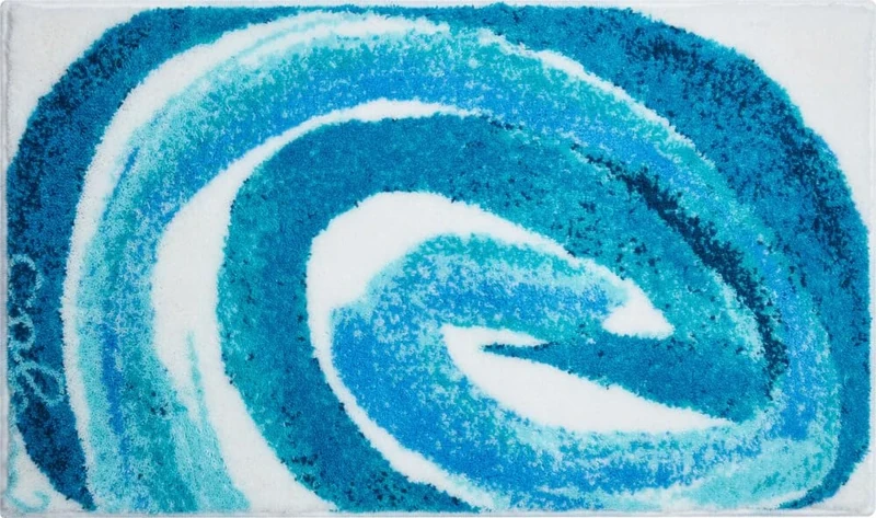 Grund Designer Bath Mat COLANI, Ultra Soft and Absorbent, Anti Slip, 5 Years Warranty, Colani 42, Bath Mat 60x100 cm, Turquoise