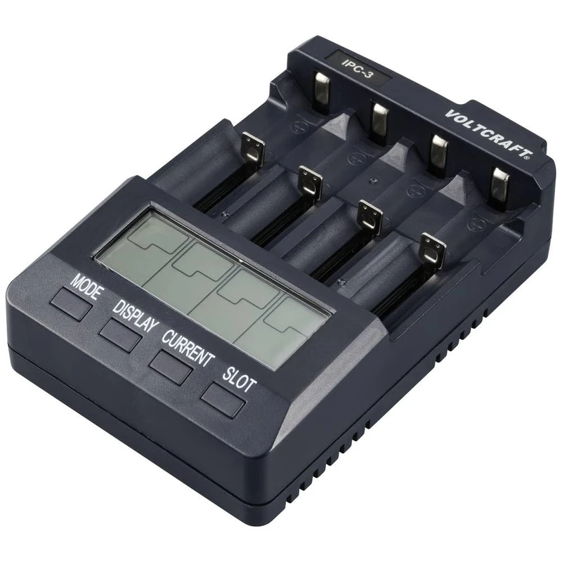 VOLTCRAFT IPC-3 Round Cell Charger Li-ion, NiCd, NiMH 10440, 14500, 16340, 16650, 17355, 17500, 17670, 18490, 18500, 1 - Image 1
