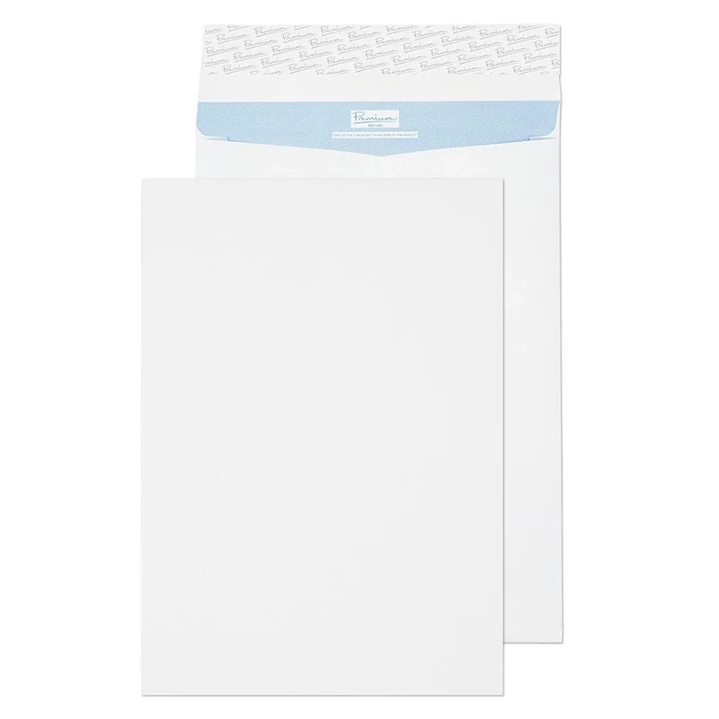 Blake Secure 125 GSM Tear Resistant Gusset Pocket Peel and Seal - White (Pack of 20)