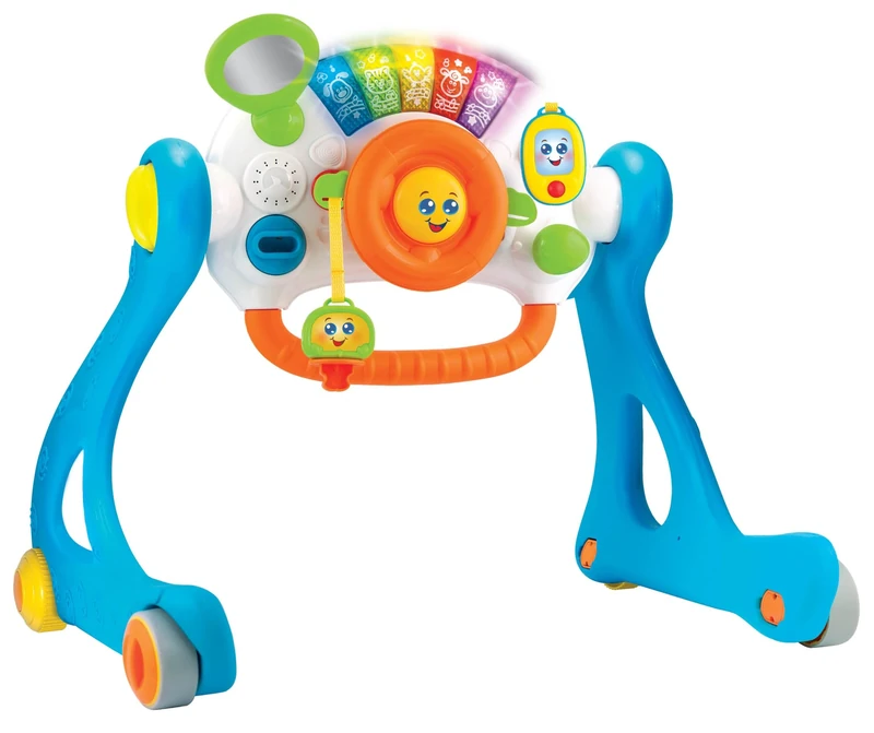 winfun Drive And Play Baby Gym | 2-In-1 Push Walker And Activities Gym | Develop Reaching, Grasping And Learn To Walk | Suitable For Boys And Girls Aged 3 Months And Up