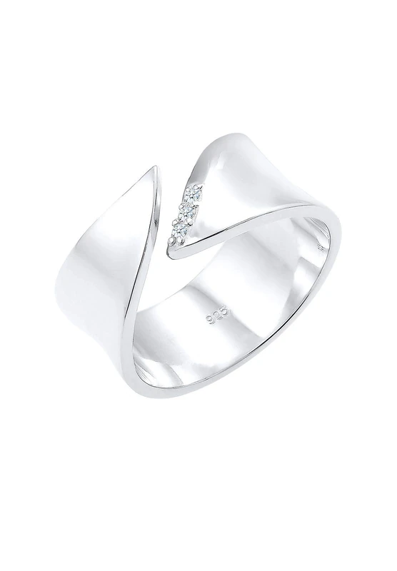 Elli DIAMONDS Ring Women Wrap Ring Diamond (0.045 ct.) in 925 Sterling Silver