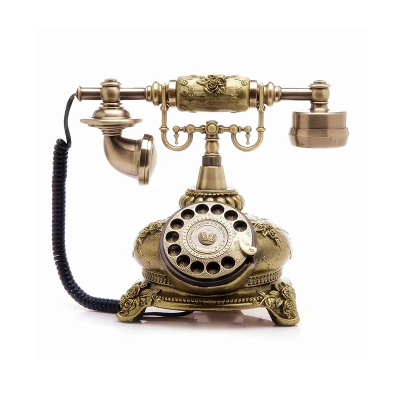 TelPal Retro Vintage Antique Style Corded Rotary Dial Desk Telephone Phone Home Office Decor