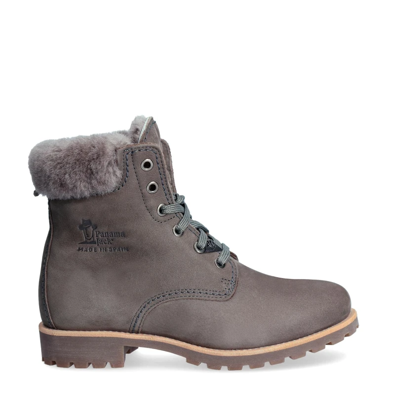 Panama Jack Women's Panama 03 Igloo Combat Boots, Grey (B20 Nobuck Gris), 8 UK