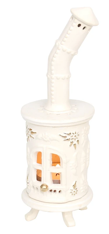 Dekohelden24 142110 Ceramic Tea Light Oven White with Gold Hand Art Ceramic Approx. 21 cm