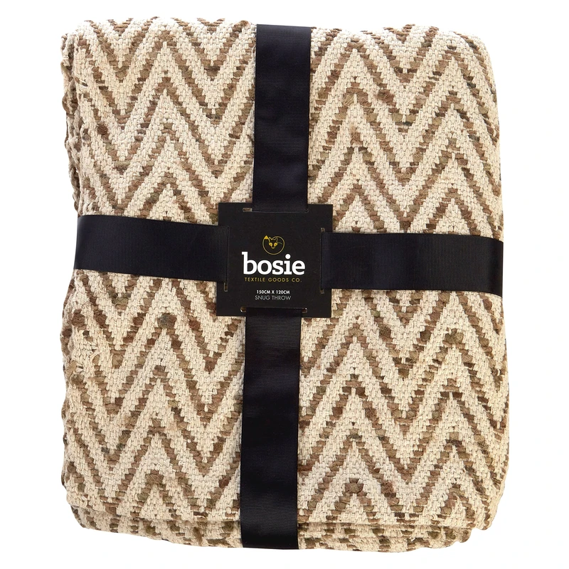 Premier Housewares Woven Throw Beige Throw Blanket Cotton and Viscose Throws for Sofas Bed Throws Beige Throws for Beds Beige Throws for Sofa - Image 1