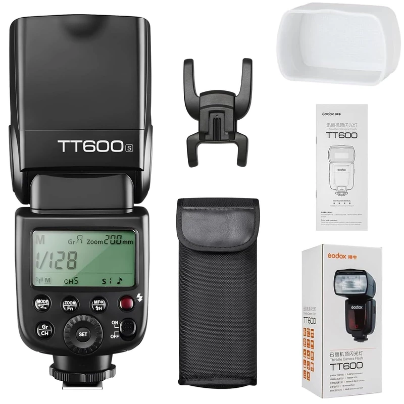 Godox TT600 2.4GHz Wireless GN60 Master/Slave Flash Speedlite for Canon Nikon Pentax Olympus Fujifilm DSLR Cameras black