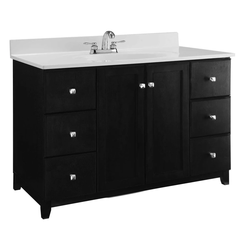 Design House 547059 Shorewood Furniture-Style Vanity Cabinet with 2-Doors and 6-Drawers, 48-inches by 21-inches, Espresso - Image 1