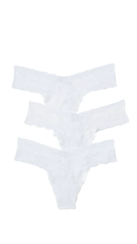 Cosabella Women's NSN 3 Pack Lr Thong Panties, White/White/White, One Size (Pack of 3)