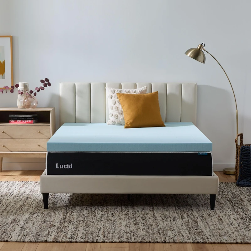LUCID Twin, Memory Foam, Blue