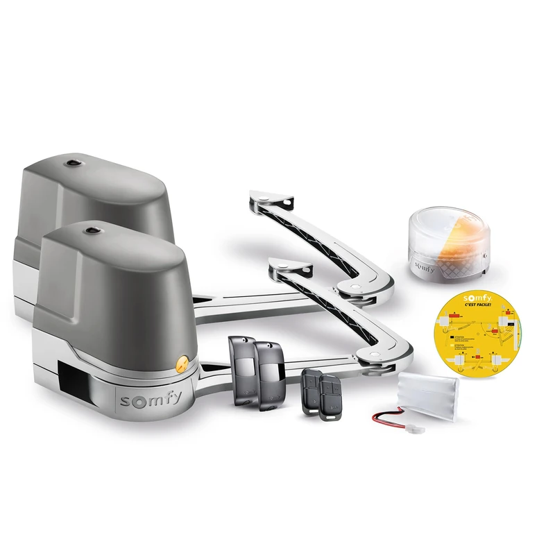 Somfy 2401288 - Evolvia Star arm swing gate motorisation | For leaves with maximum height and width 2m | With 3 Keypop remote controls, 1 flashing light, 1 back-up battery, 2 photocells