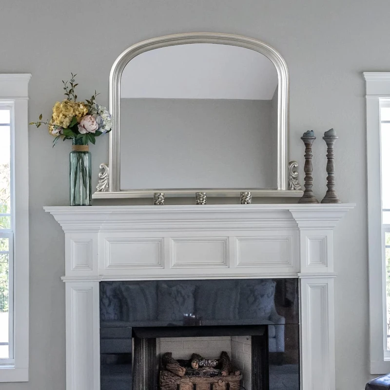 FRAMES BY POST Vintage Collection Plain Arched Overmantle Mirror, 31-inch x 47-inch, 78x120x6 cm