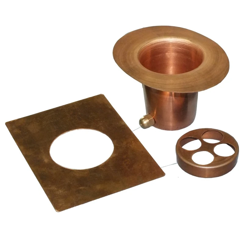 Monarch Rain Chains 12015 Monarch Pure Copper 3Piece Rain Chain Installation Kit - Image 1