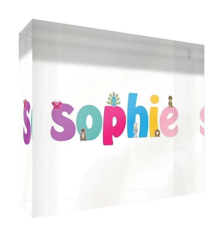 Feel Good Art Framed Box Canvas with Solid White Wooden Surround in Cute Illustrative Design Boy's Name (34 x 88 x 3 cm, Large, Gabriel)