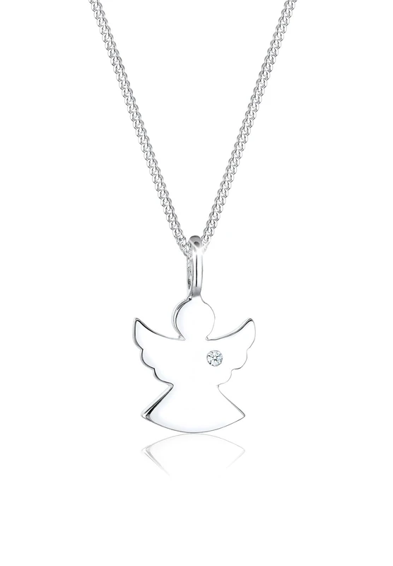 Elli DIAMONDS Necklace Women Angel Pendant Filigree with Diamond (0.02 ct.) in 925 Sterling Silver