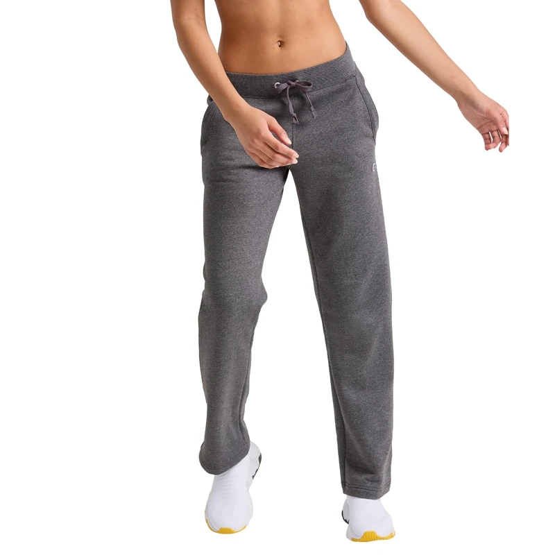 Champion Women's Fleece Open Bottom Sweatpants, Granite Heather, L UK