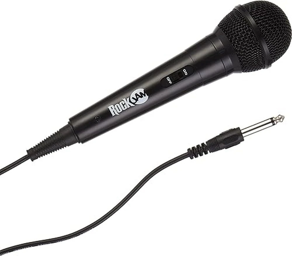 Rockjam Karaoke Unidirectional Wired Microphone Unidirectional Dynamic Microphone With Three-meter Cable - Black