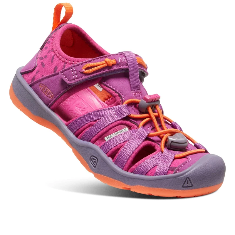 KEEN Little Kid's Moxie Closed Toe Casual Sandal, Purple Wine/Nasturtium, 11 LK (Little Kid) US