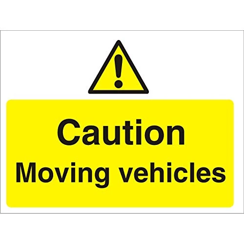 Seco Caution Moving Vehicles Sign, 600mm x 450mm - 3mm Foam PVC