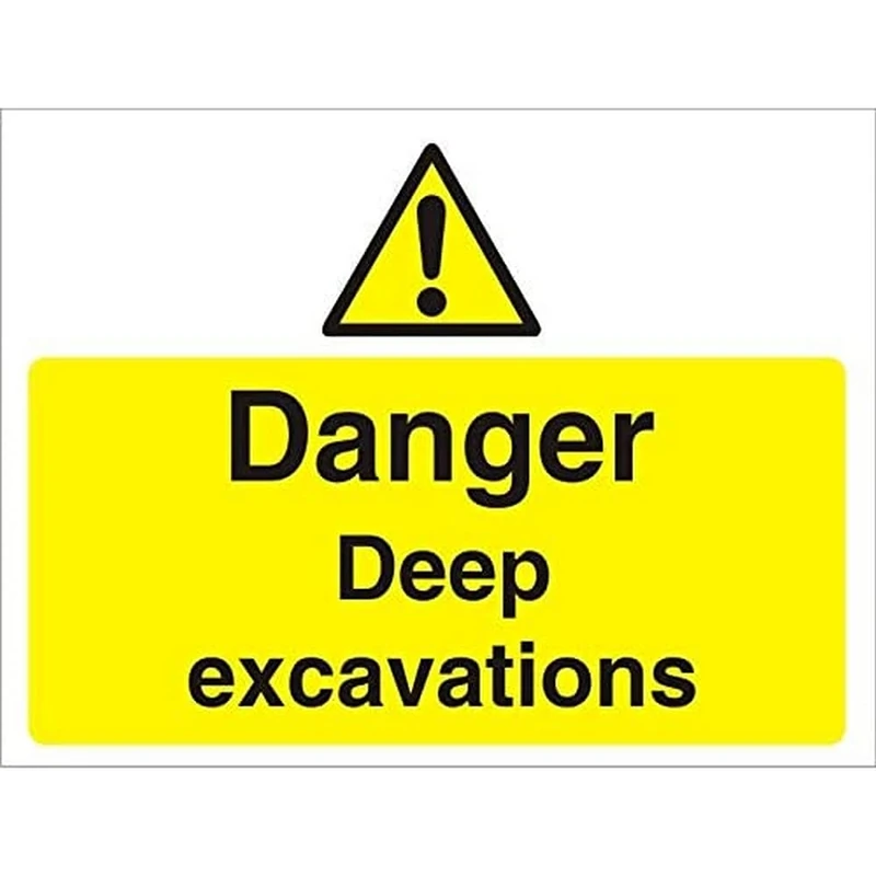Seco Danger Deep Excavations Sign, 600mm x 450mm - 3mm Foam PVC