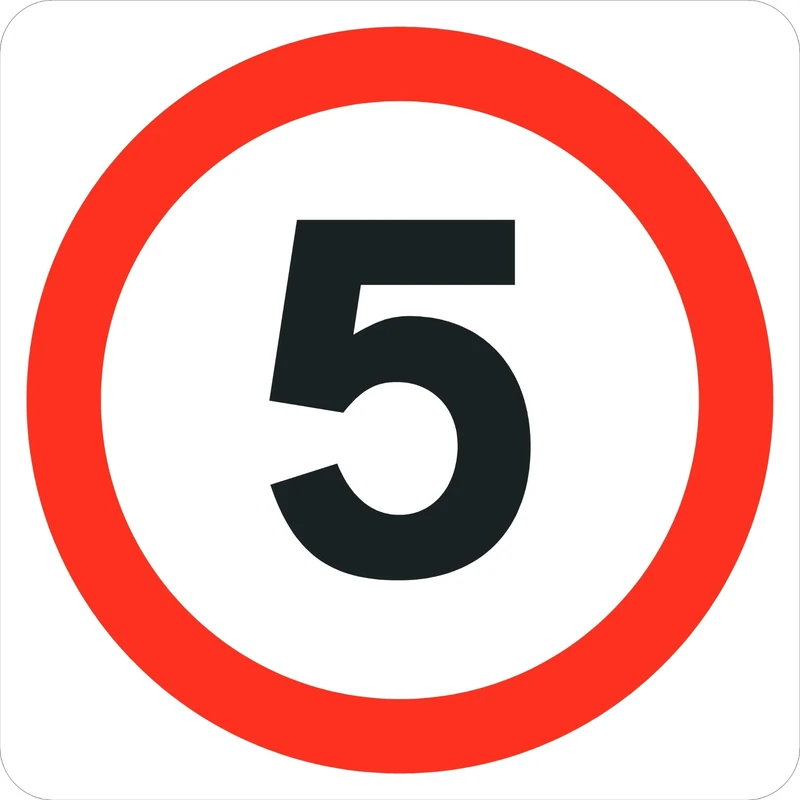 Seco Maximum Speed 5mph Traffic Sign, 450mm x 450mm - 3mm Aluminium Composite