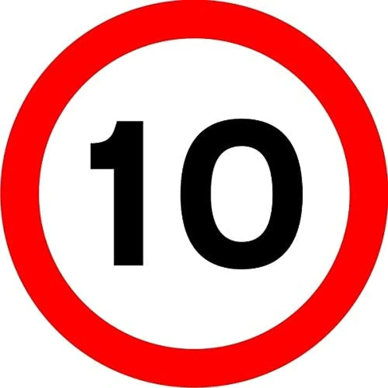 Seco Maximum Speed 10mph Traffic Sign, 450mm x 450mm - 3mm Aluminium Composite