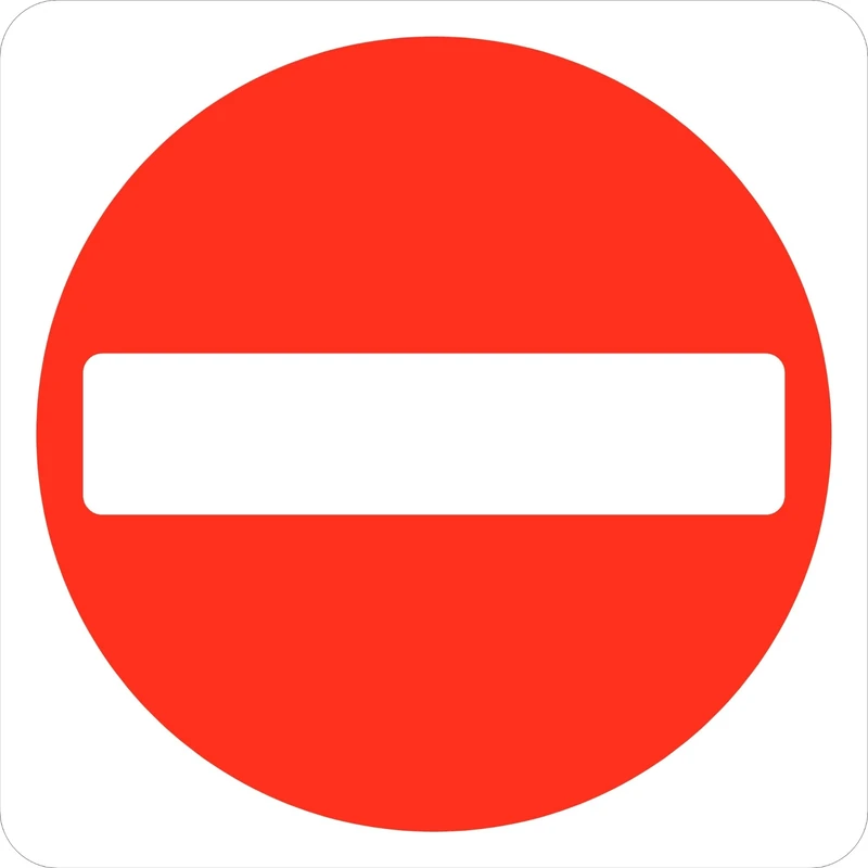 Seco No Entry for Vehicular Traffic, Including Pedal Cycles Pictogram Traffic Sign, 450mm x 450mm - 3mm Aluminium Composite