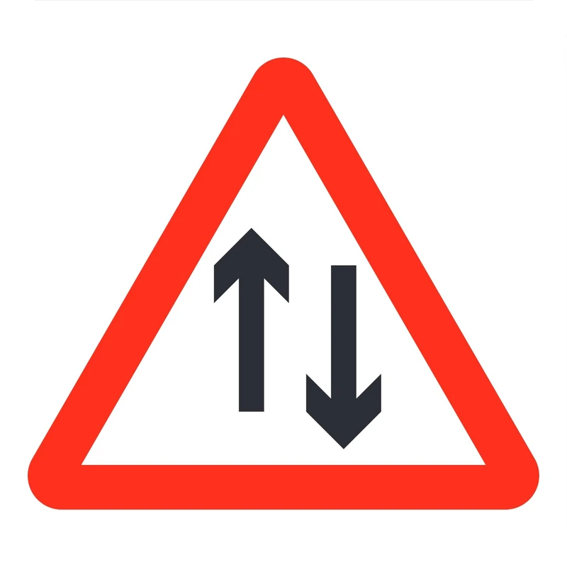 Seco 2 Way Traffic Pictogram Traffic Sign, 450mm x 450mm - 3mm Aluminium Composite