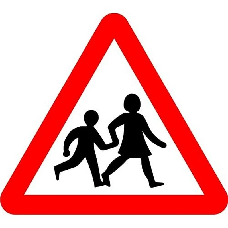 Seco Children Crossing Pictogram Traffic Sign, 450mm x 450mm - 3mm Aluminium Composite