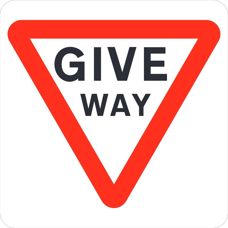 Seco Give Way Traffic Sign, 450mm x 450mm - 3mm Aluminium Composite