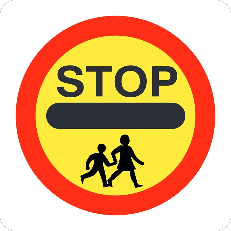 Seco Stop Children Crossing Traffic Sign, 450mm x 450mm - 3mm Aluminium Composite