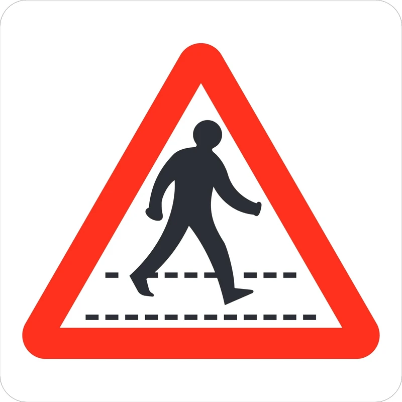 Seco Pedestrian Crossing Pictogram Traffic Sign, 450mm x 450mm - 3mm Aluminium Composite