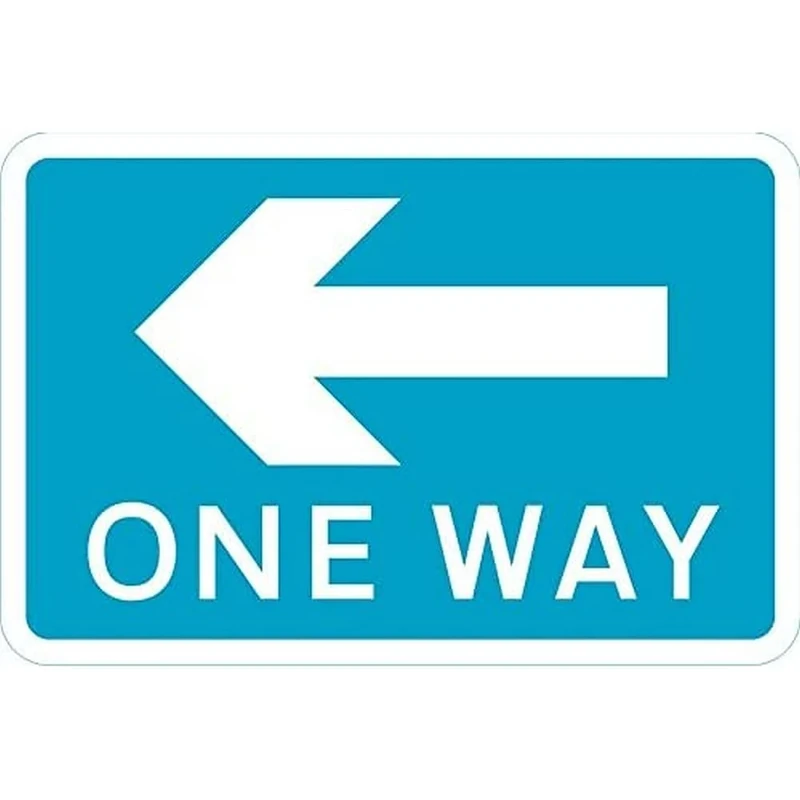 Seco Arrow Pointing Left & One Way Traffic Sign, 450mm x 450mm - 3mm Aluminium Composite