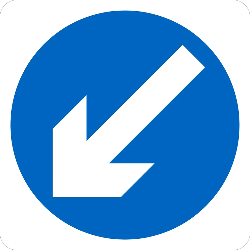 Seco Keep Left Traffic Sign, 450mm x 450mm - 3mm Aluminium Composite
